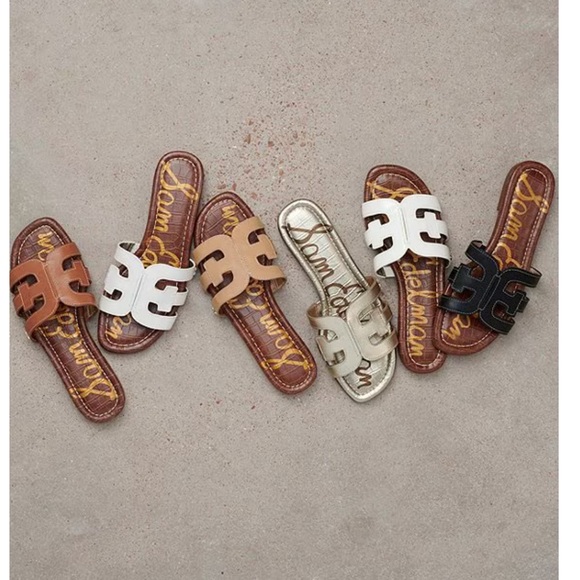 Sam Edelman Black Textured Leather Slip-On Sandals - Picture 16 of 16